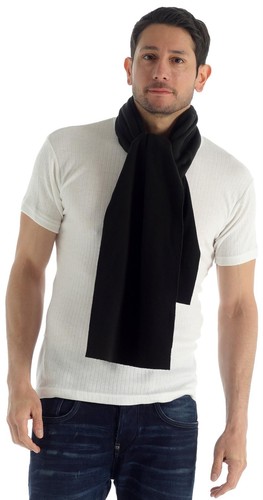 Black fleece scarf warm soft - fleece,