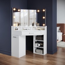 Corner Makeup Vanity Desk with