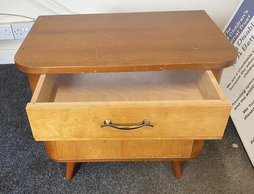 Vintage varnished bedside - varnished,