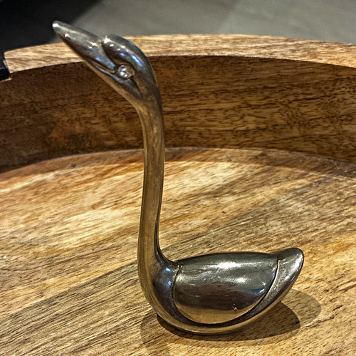 Silver metal swan ring - , holder