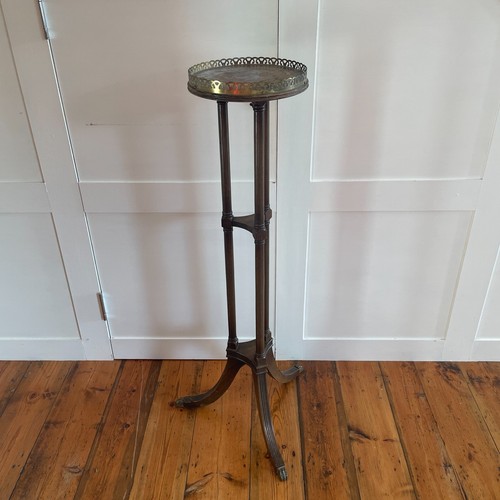 Tall wooden plant stand brass - wooden,