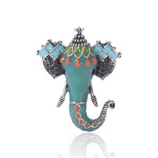 Vintage Art Deco Style Enamel Crystal Bohemian Elephant Brooch Badge Pin Gift
