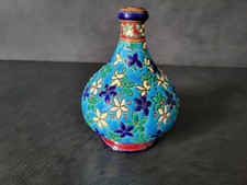 Longwy Enamel Small Vase Floral Decor