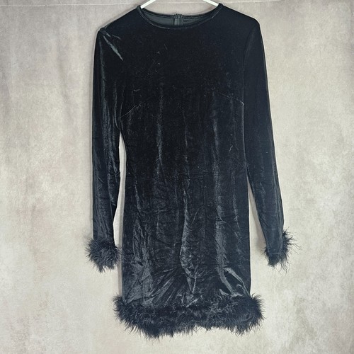 Women black velvet feather - women,