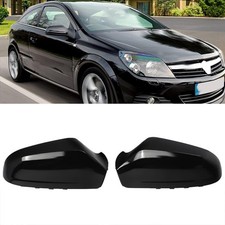 Left &Right Side Wing Door Mirror Cover Cap Black For VAUXHALL ASTRA H 2004-2009