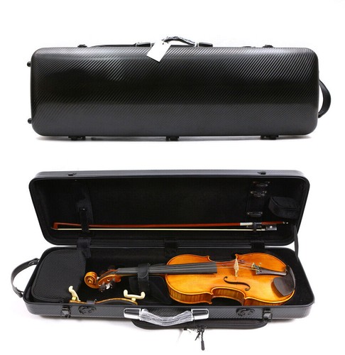Black violin case carbon - black,