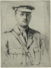 David Waterson (1870-1954) Signed Etching Scottish Soldier Portrait 1917 - WW1