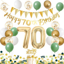 70Th Birthday Decorations Sage Green Balloons for Women Men  Number 70 Balloons 
