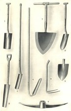 DRAINAGE IMPLEMENTS. Tile drain spade. shovel. Pick Head. Scoop. Hill drag 1912