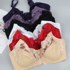 Ladies Full Coverage Bra lightly padded Lace Minimiser Underwired Bra Plus Size