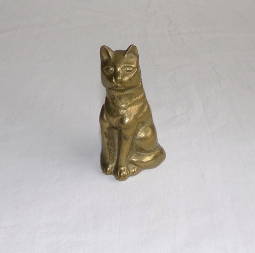 Vintage small brass - brass, cat