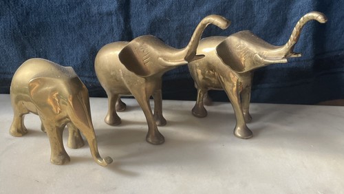 Vintage brass elephants - , 3
