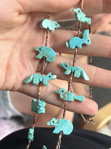 Zuni navajo fetish necklace - fetish,