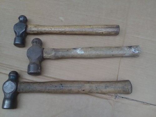 Three vintage ball pein - ball,