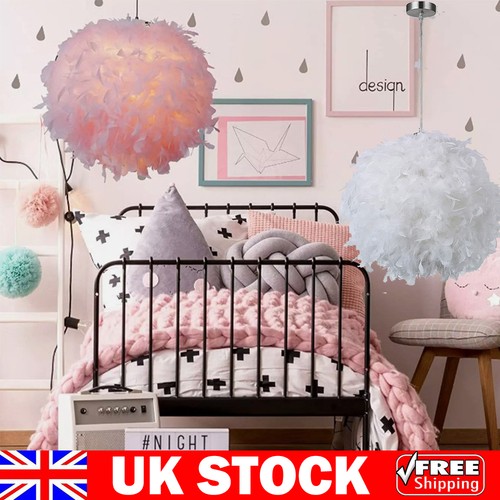 Modern round feather lampshade - modern,