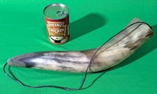 Cow Horn Ornament with Leather