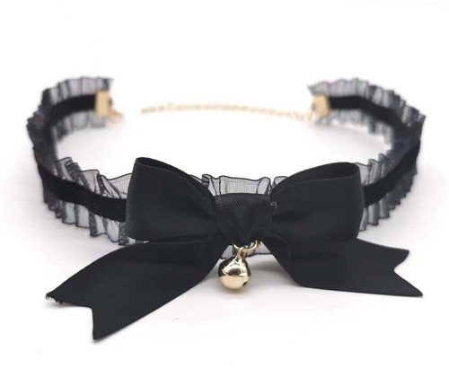 Lolita velvet choker rivet bow - lolita,