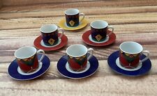 Kahla of Germany multi coloured set of 6 coffee cups and  6 saucers