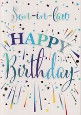 SON IN LAW BIRTHDAY GREETING CARD 7"X5" HAPPY BIRTHDAY