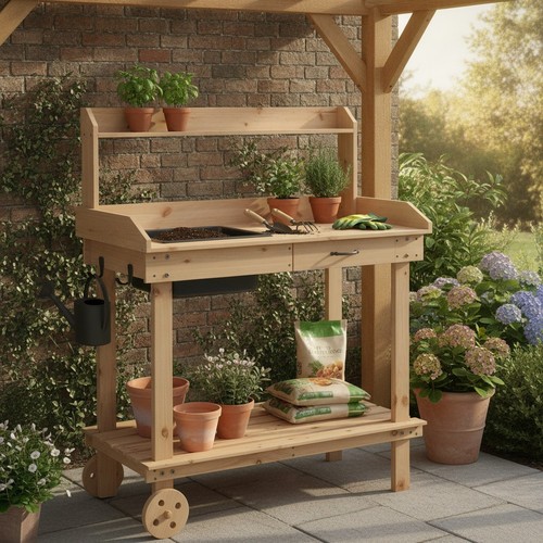 Garden potting bench - garden,
