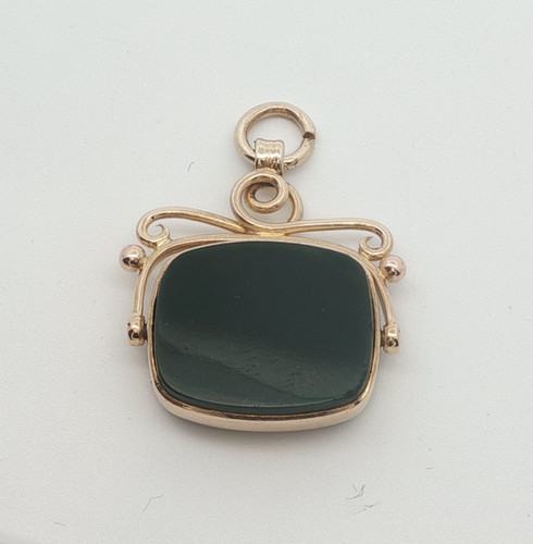 Antique 9ct gold bloodstone - antique,
