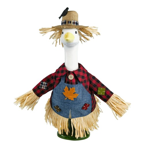 Fall scarecrow porch - porch, goose