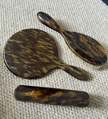 Tortoiseshell vanity set hand - set,
