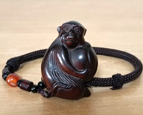Japan antique wooden monkey