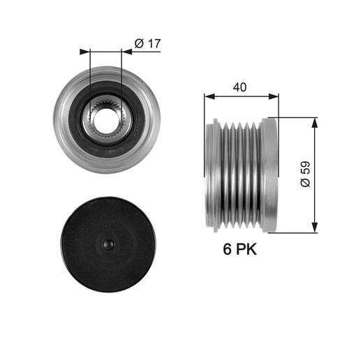 Alternator freewheel clutch - alternator,