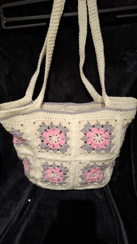 Multi flower hand crochet tote - flower,