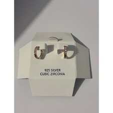 Rachel Zoe 925 Silver CZ Hoop