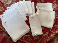 12 French Vintage Damask Table Napkins Initial Monogram