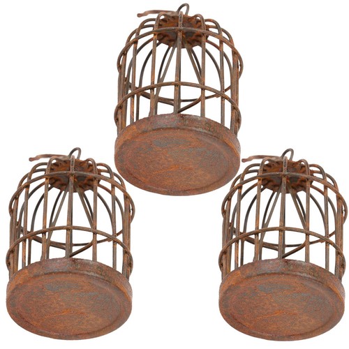 3pcs light brown mini birdcage - light,