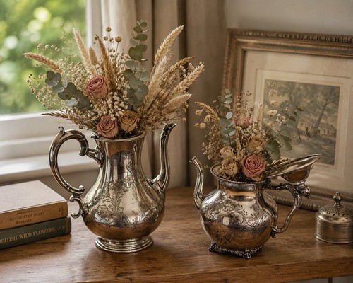 Pair antique silver plated - pair, silver-plated