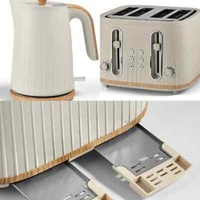 New Cream and Wood Kettle and