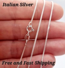 925 Sterling Silver Chain Necklace – Curb, Rolo, Box Link – All Lengths & Gauges