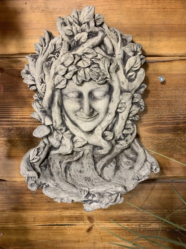 Stone garden green man - garden, lady