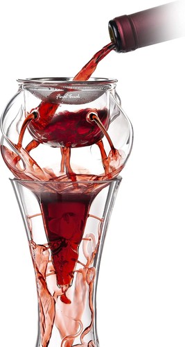 Red wine aerator for decanters - red,