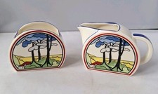 Clarice Cliff Collection By Wedgwood Cream Jug And Sugar Bowl In Bizarre Design