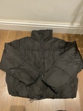 Zara Women’s Medium Short cropped puffer bomber jacket black - New without tags