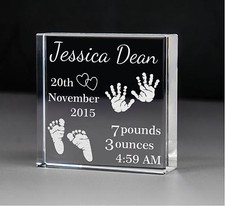 Engraved Baby Birth Data Glass