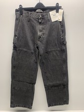 Abercrombie & Fitch Authentic Rigid Denim Baggy Black Jeans Size W30 L30 New 