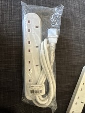 IEC C14 to 4 Way UK Mains Sockets Lead UPS Power Splitter 1m White