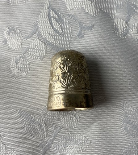 Steel silver tone thimble - steel,, tone,