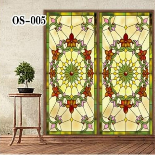 Floral stained static cling - floral,