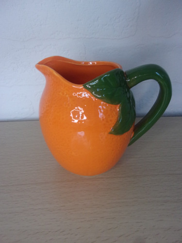 Orange ceramic jug hestia - ceramic,