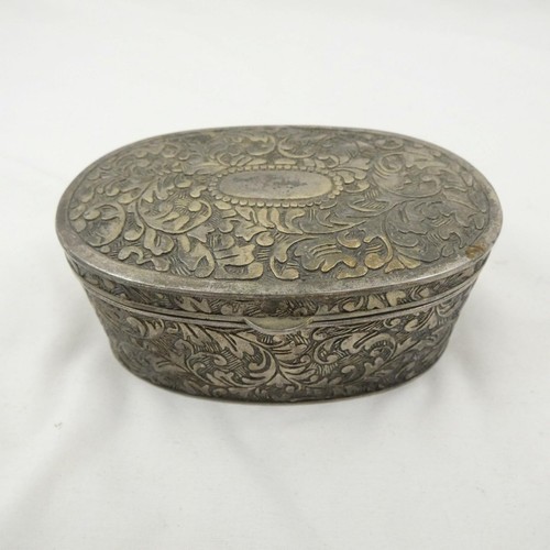 Oval trinket box damask - oval,