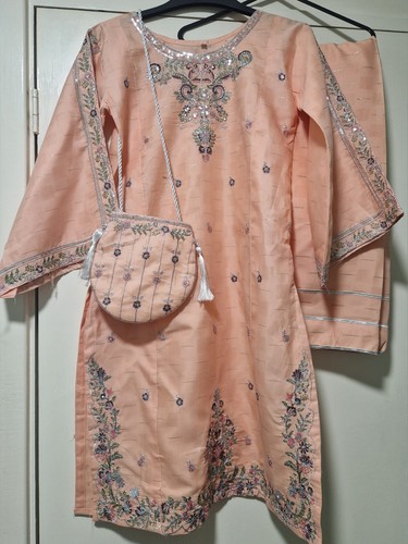 New girls peach - peach, embroidered