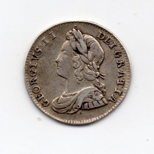 1743 maundy threepence george - 1743,