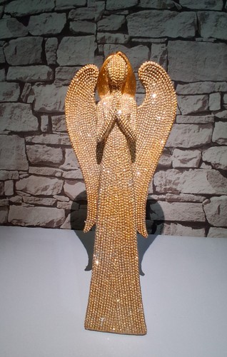 24cm tall golden praying angel - 24cm,